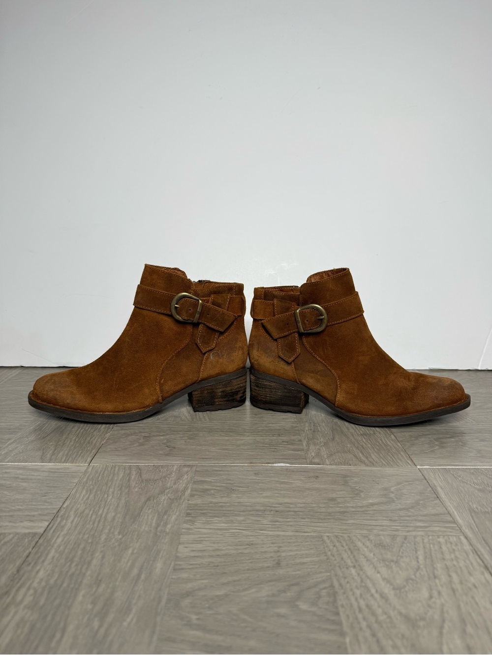 Born Morocco Brown Distressed Suede Bootie 7 - Picture 4 of 9